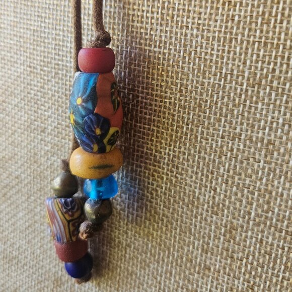 Vintage Trade Bead Lariat Necklace - Picture 1 of 4